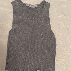 Zara Metallic Gray Tank Top